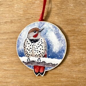 laurel mundy Northern Flicker Maple Wood Ornament