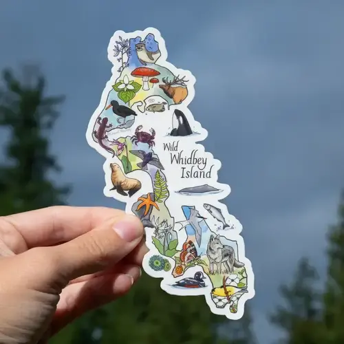 laurel mundy Wild Whidbey Island 6"x2.25" Large Vinyl Sticker