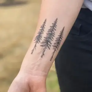 Nature Tattoos Pine Trees Temporary Tattoo