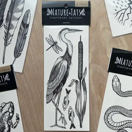 Nature Tats Lake Life Temporary Tattoo Collection