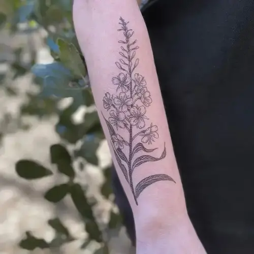Nature Tats Fireweed Flower Temporary Tattoo