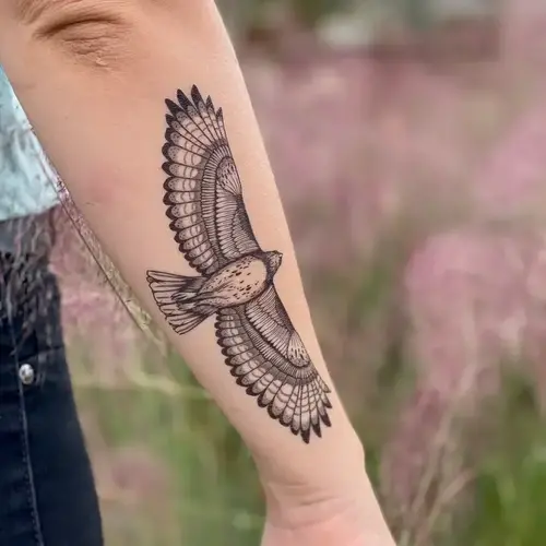 Nature Tats Hawk Temporary Tattoo