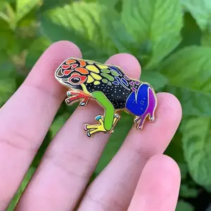 owl & bear Gay Pride Frog Pin