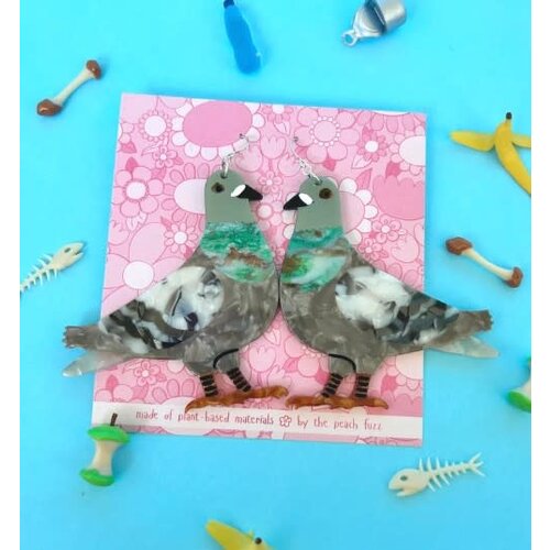 The Peach Fuzz Pigeon Earrings The Peach Fuzz Pigeon Earrings