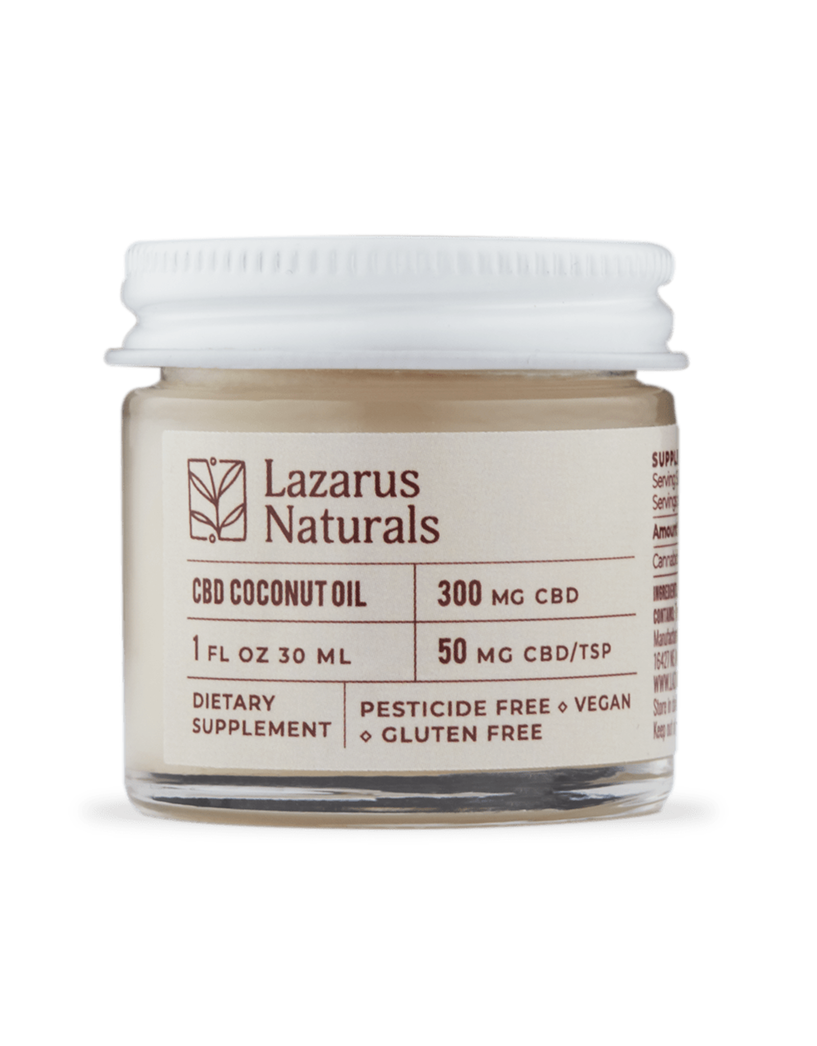 Lazarus Naturals Lazarus Naturals 300mg CBD Coconut Oil 1 fl oz 30 ml