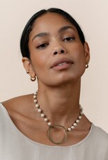 Cobblestone-Living Cobblestone-Living Selena Beaded Chain w/Circle Pendant Necklace Cobblestone-Living Cobblestone-Living Selena Beaded Chain w/Circle Pendant Necklace