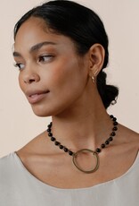 Cobblestone-Living Cobblestone-Living Selena Beaded Chain w/Circle Pendant Necklace Cobblestone-Living Cobblestone-Living Selena Beaded Chain w/Circle Pendant Necklace