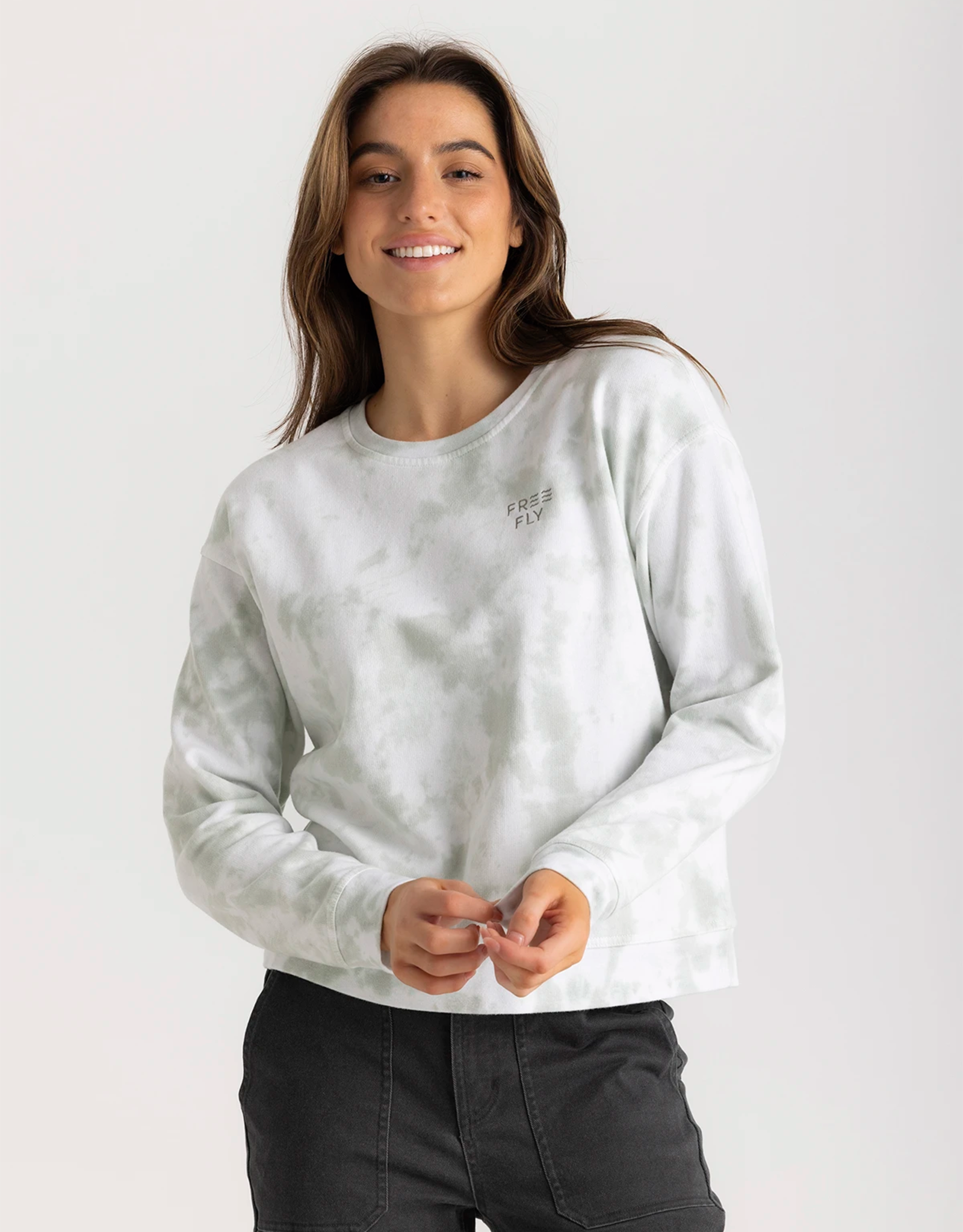 Free Fly Free Fly W Embroidered Logo Fleece Crew