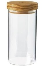 BERARD Glass Jar w/Lid Olivewood 20oz