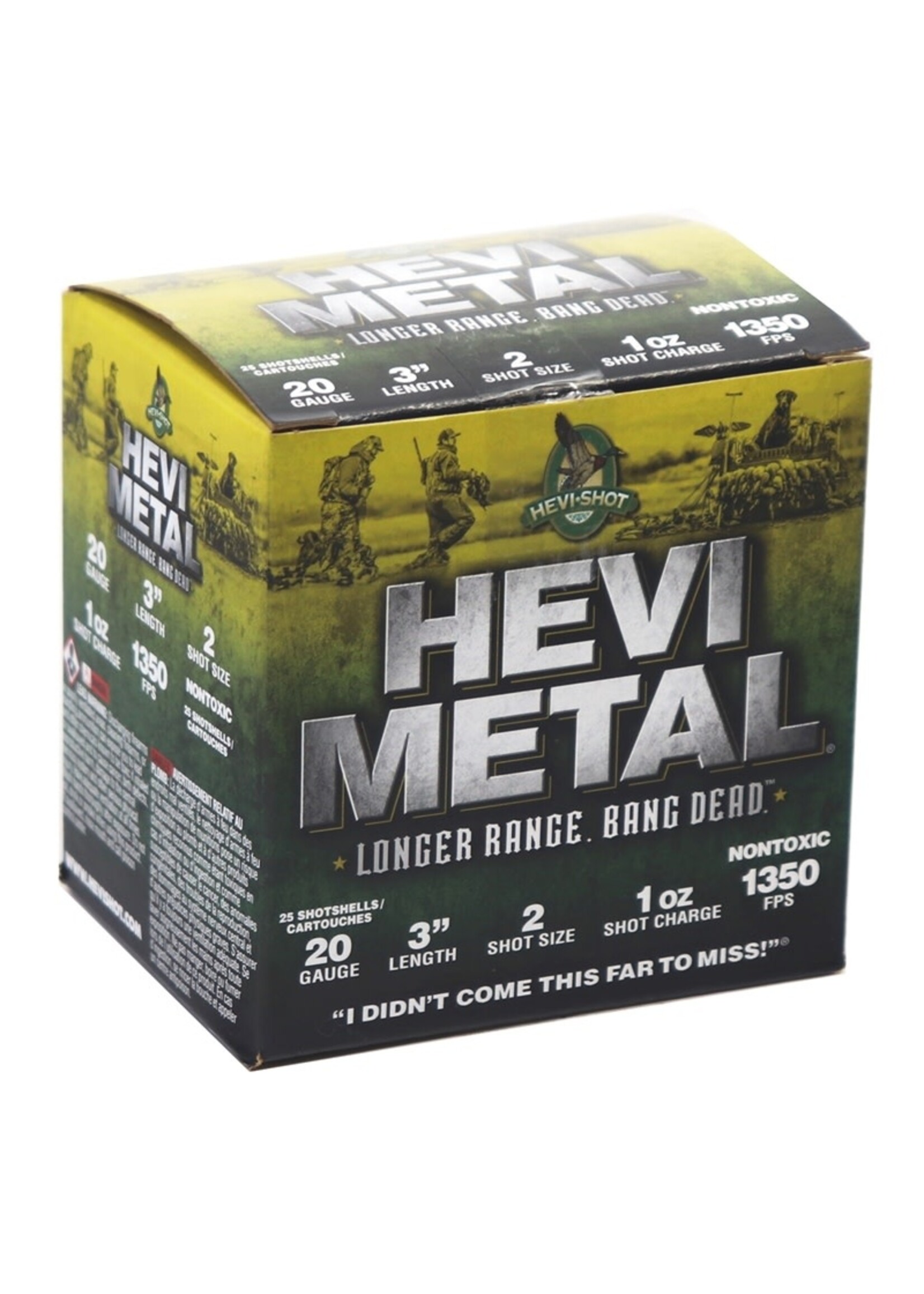 HEVI-SHOT HEVI METAL LONGER RANGE 20GA 3" 1OZ #2 SHOT 25RD BOX
