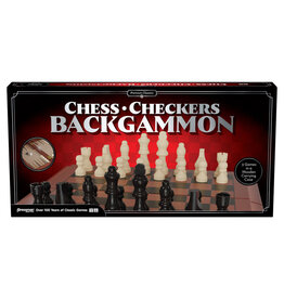 Premium Classics Chess Checkers Backgammon with Wooden Case