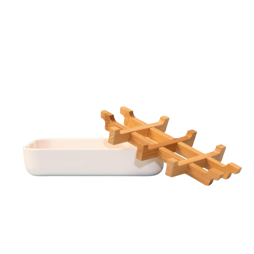 ZWS Essentials Bamboo Fiber Soap Dish - White
