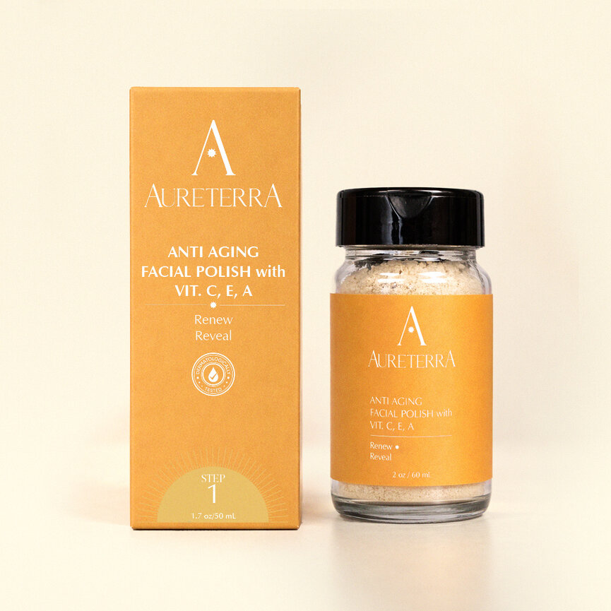 Anti Aging Facial Polish with Vitamin C, E, A