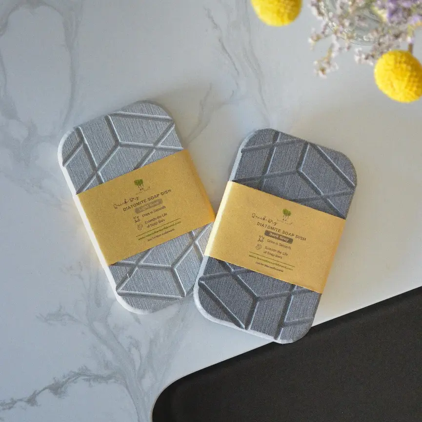 Geometric Quick-Dry Diatomite Soap Dish