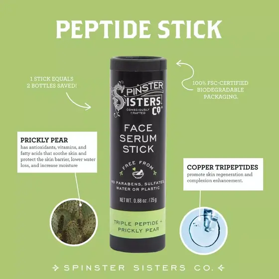 Spinster Sisters Triple Peptides + Prickly Pear Oil Serum Stick