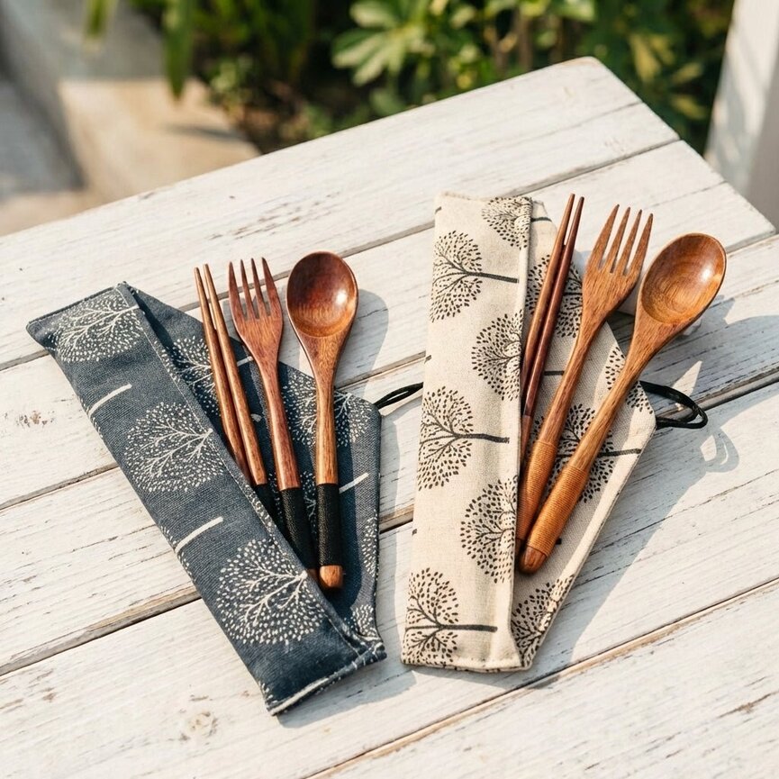 Bamboo Switch Coconut Flatware Travel Set