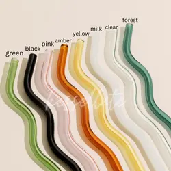 Wavy Colorful Glass Straw