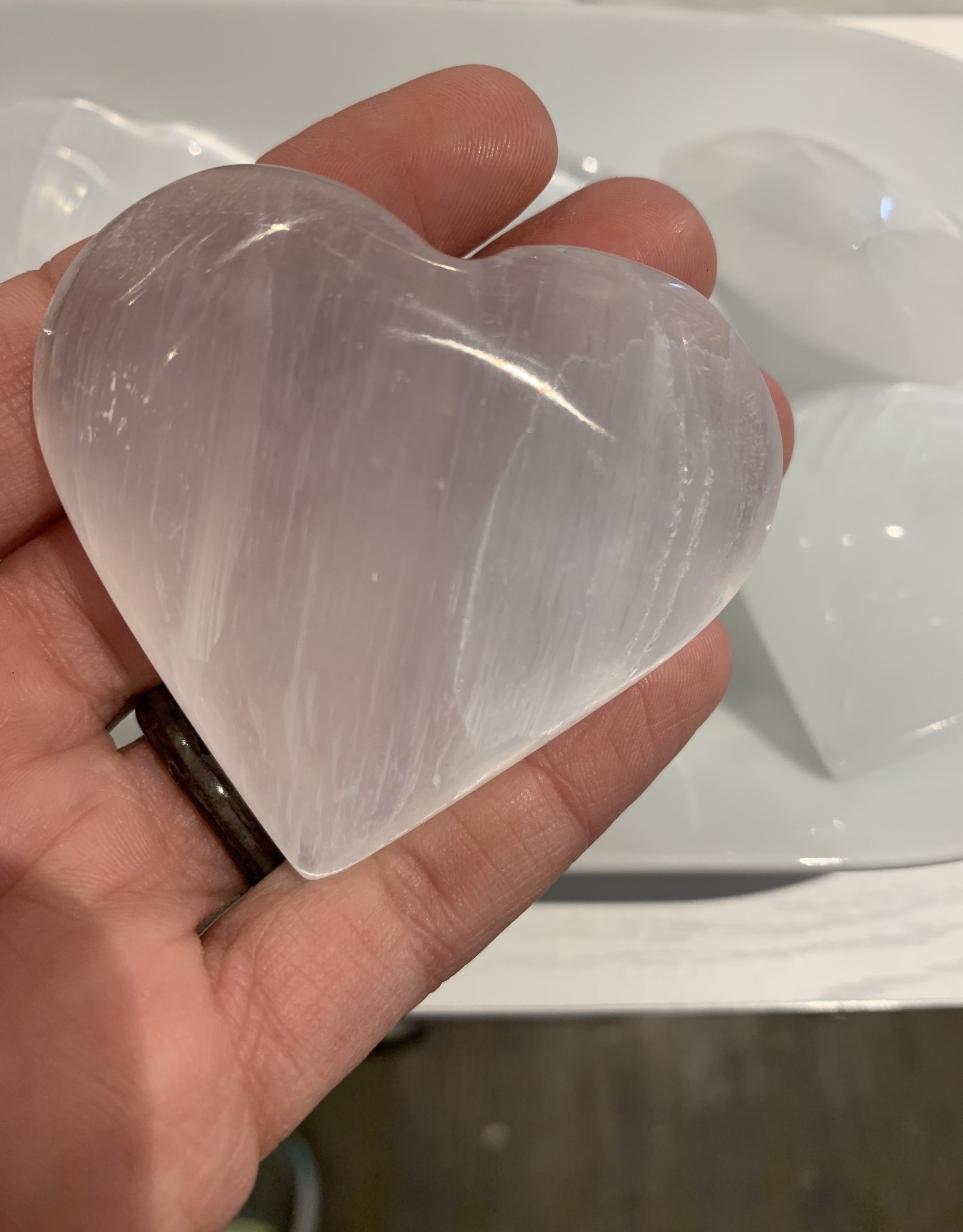 Selenite Heart | 70MM | Morocco