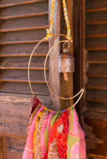 Matr Boomie Swapna Wind Chime with Bell and Upcycled Sari Fabric Tassels - Lunar*