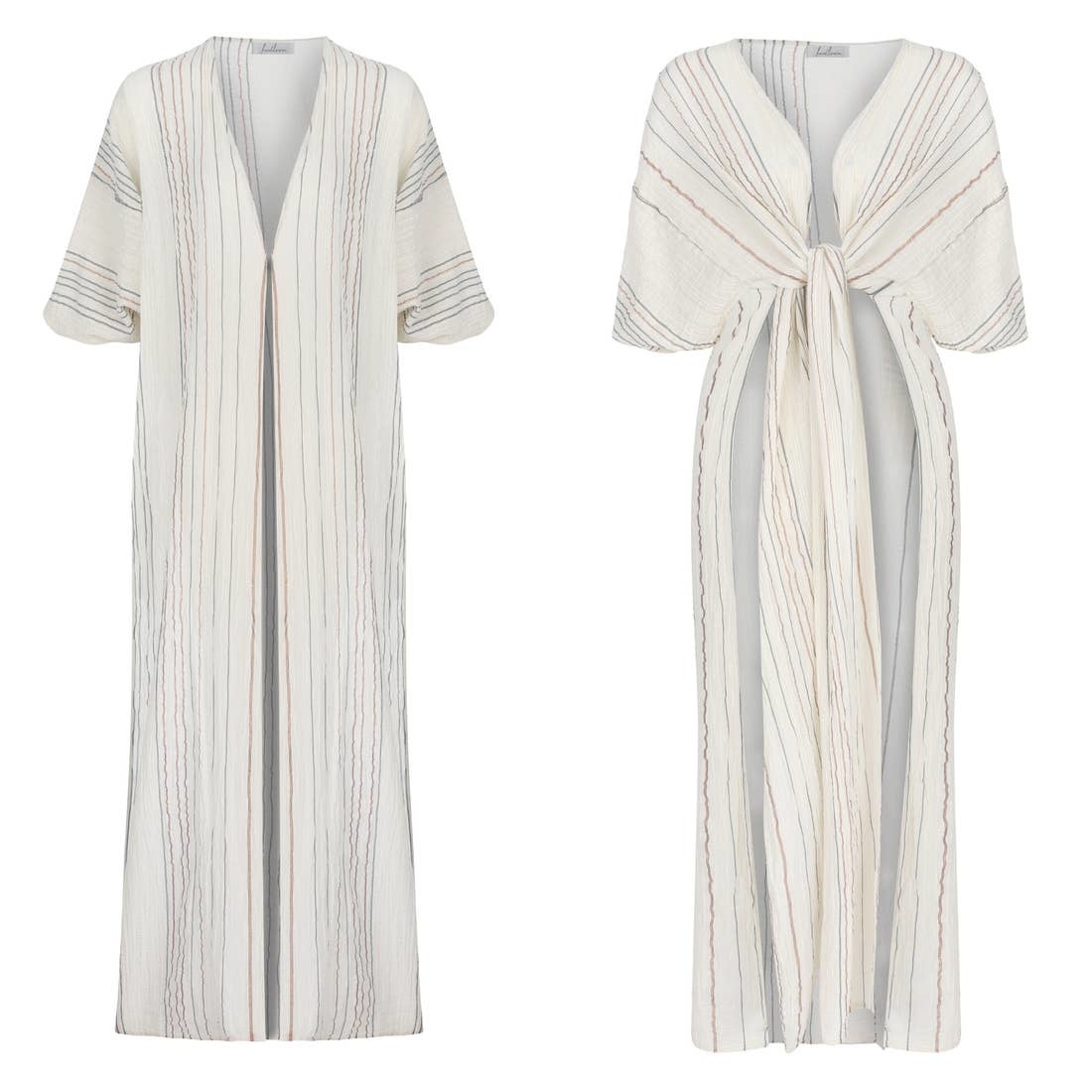 tie front kimono gown