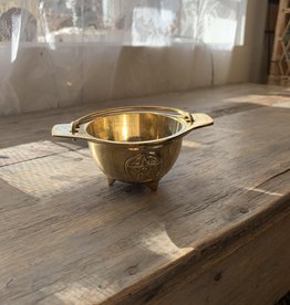 Pentacle Solid Brass Cauldron 3"D