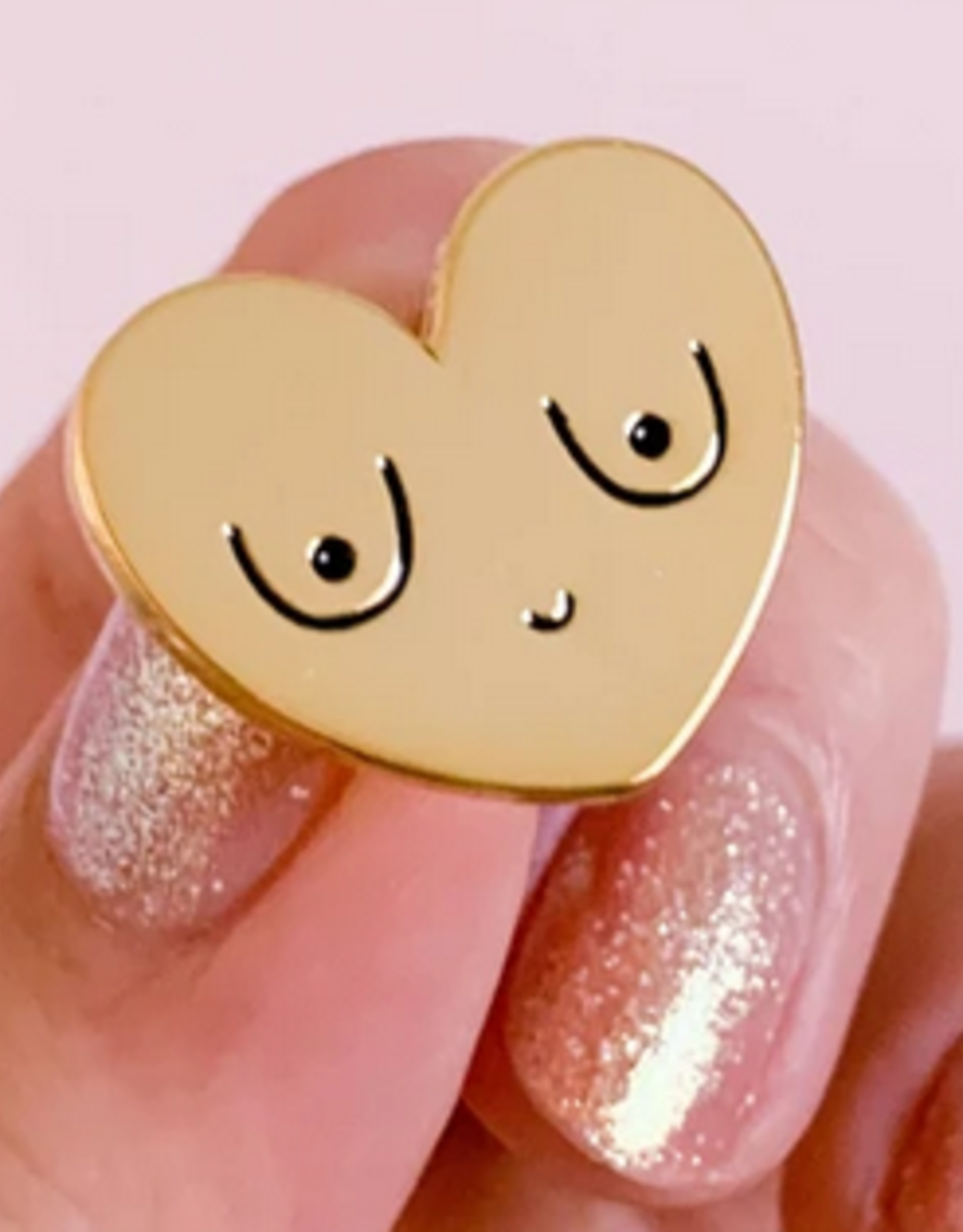 Gold Boob Enamel Pin