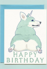 Unicorgi Birthday Card