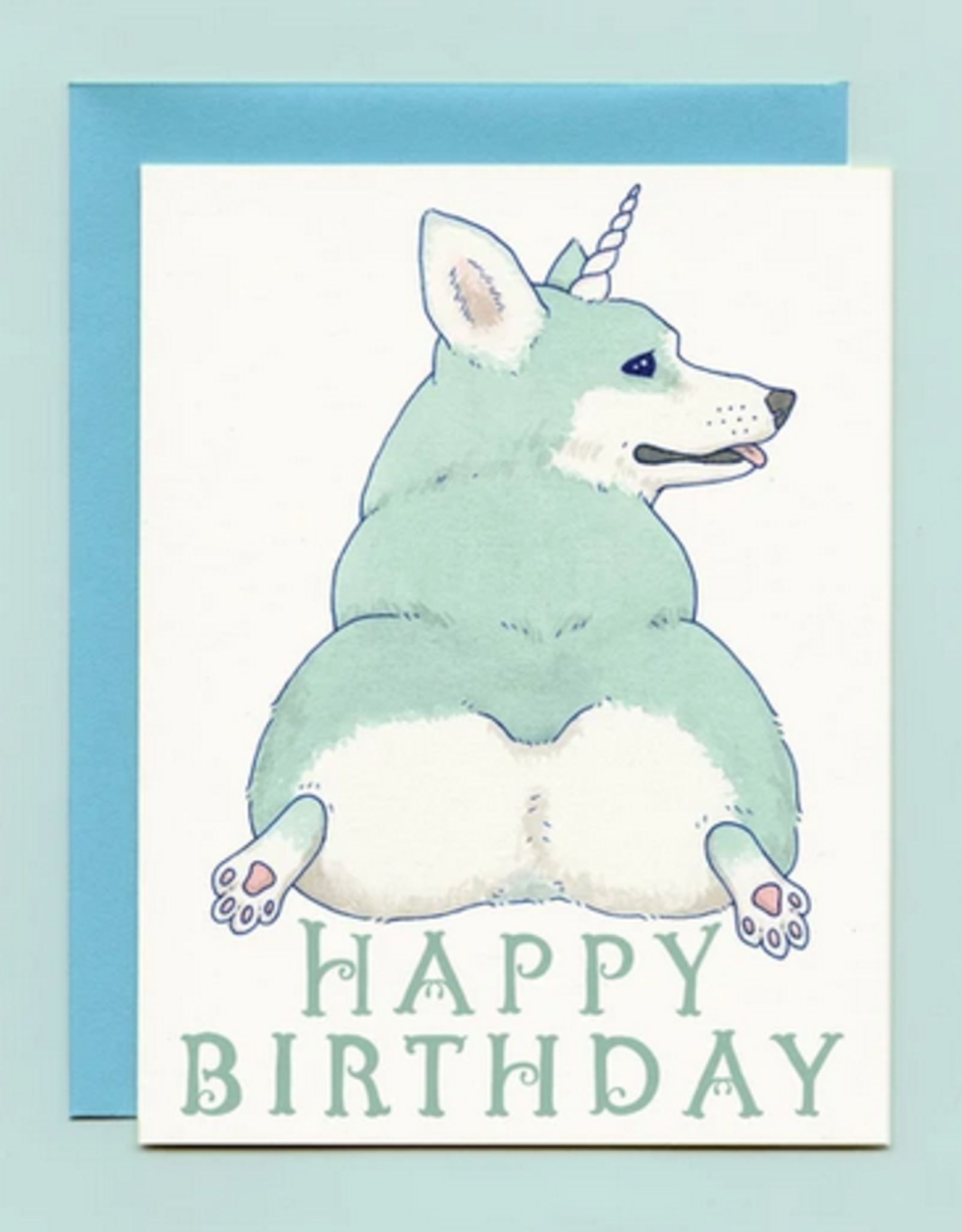 Unicorgi Birthday Card