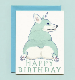Unicorgi Birthday Card
