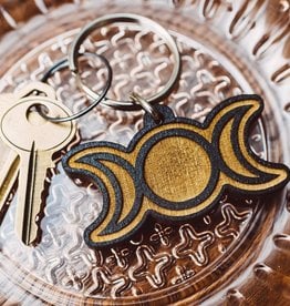 Most Amazing *Triple Moon Wooden Keychain