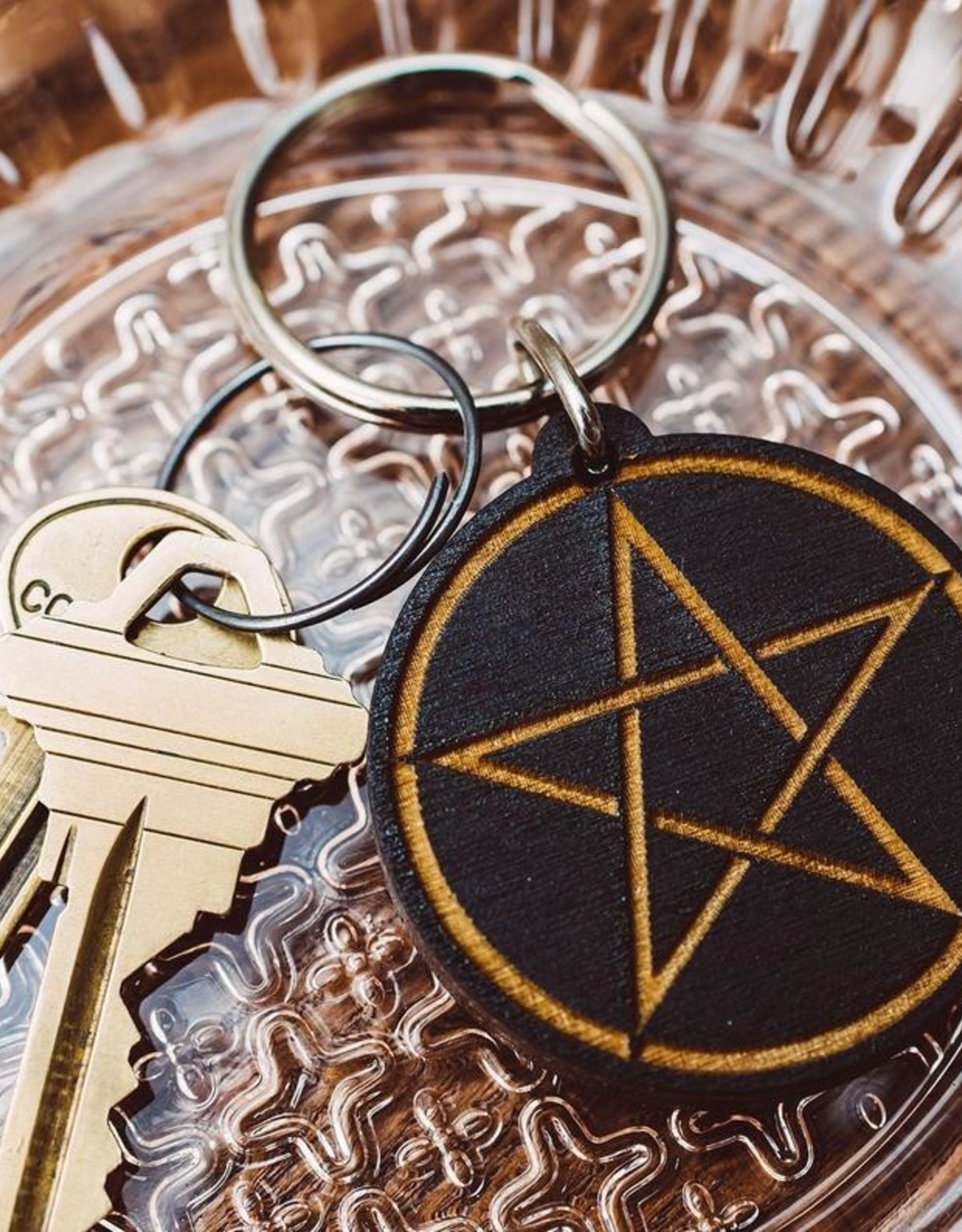 Most Amazing Pentagram Wooden Keychain