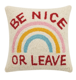 Be Nice or Leave Hook Pillow