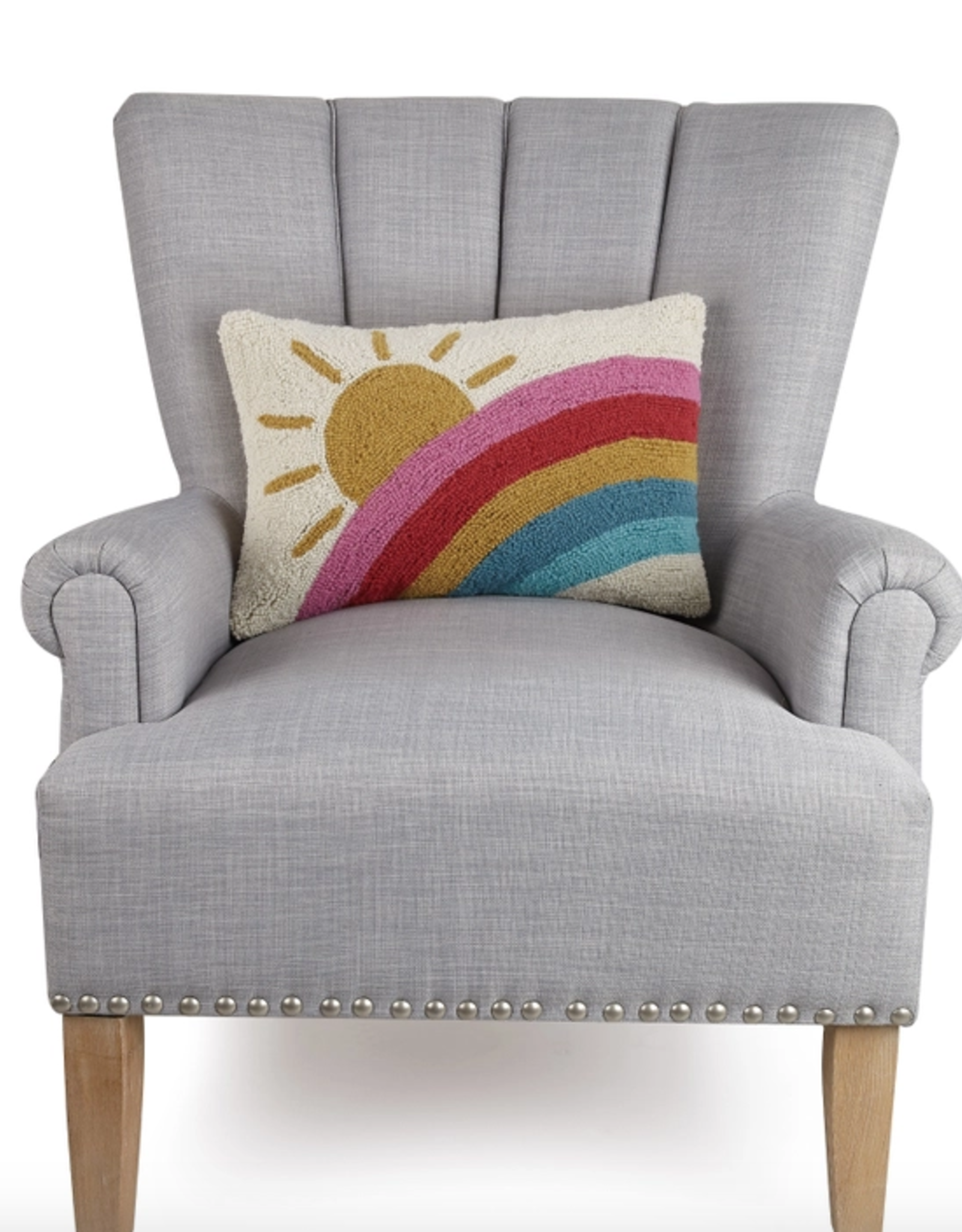 Sun and Rainbow Hook Pillow