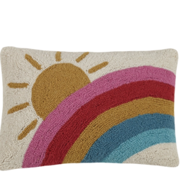 Sun and Rainbow Hook Pillow
