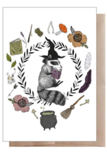 Magic Student Raccoon Greeting Card