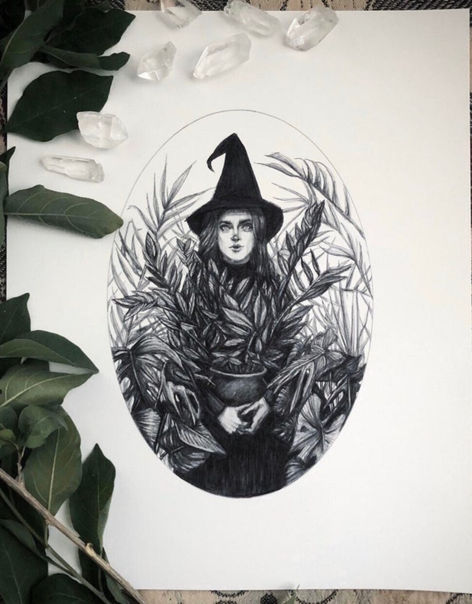 Caitlin McCarthy Art *Green Witch Print