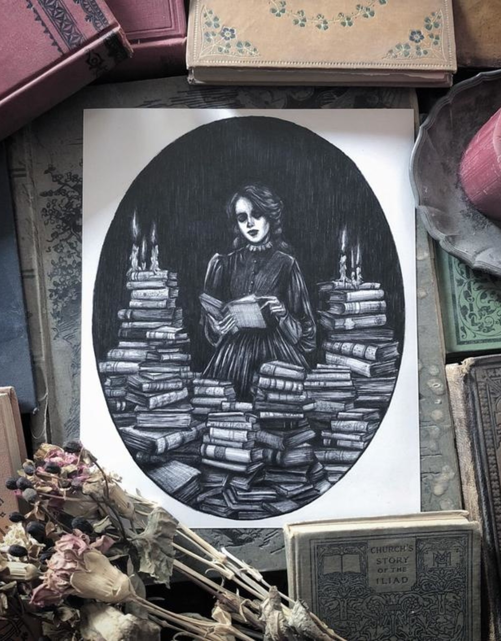 Caitlin McCarthy Art Bury Me in Books Print