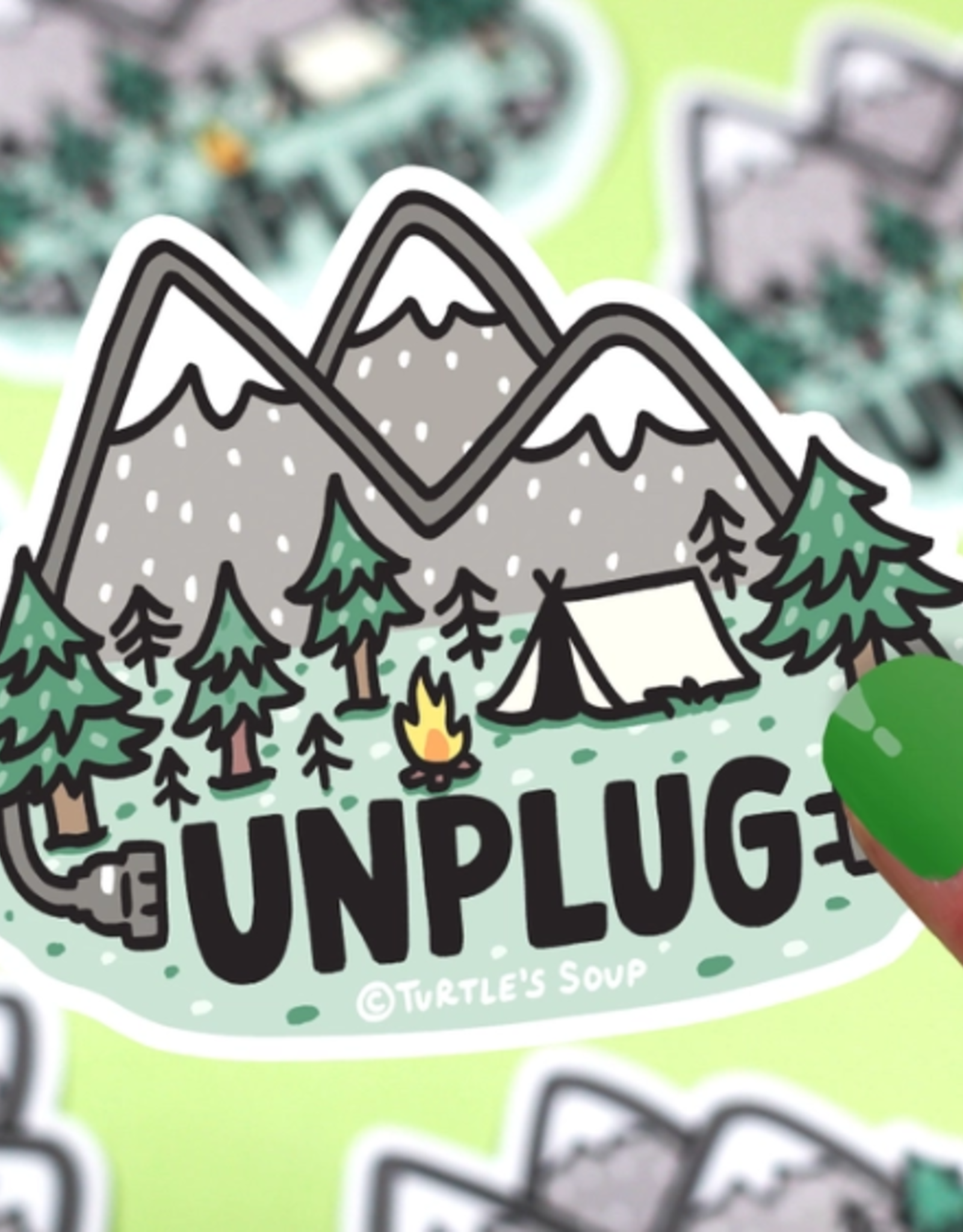 Turtle's Soup Unplug in Nature Vinyl Sticker