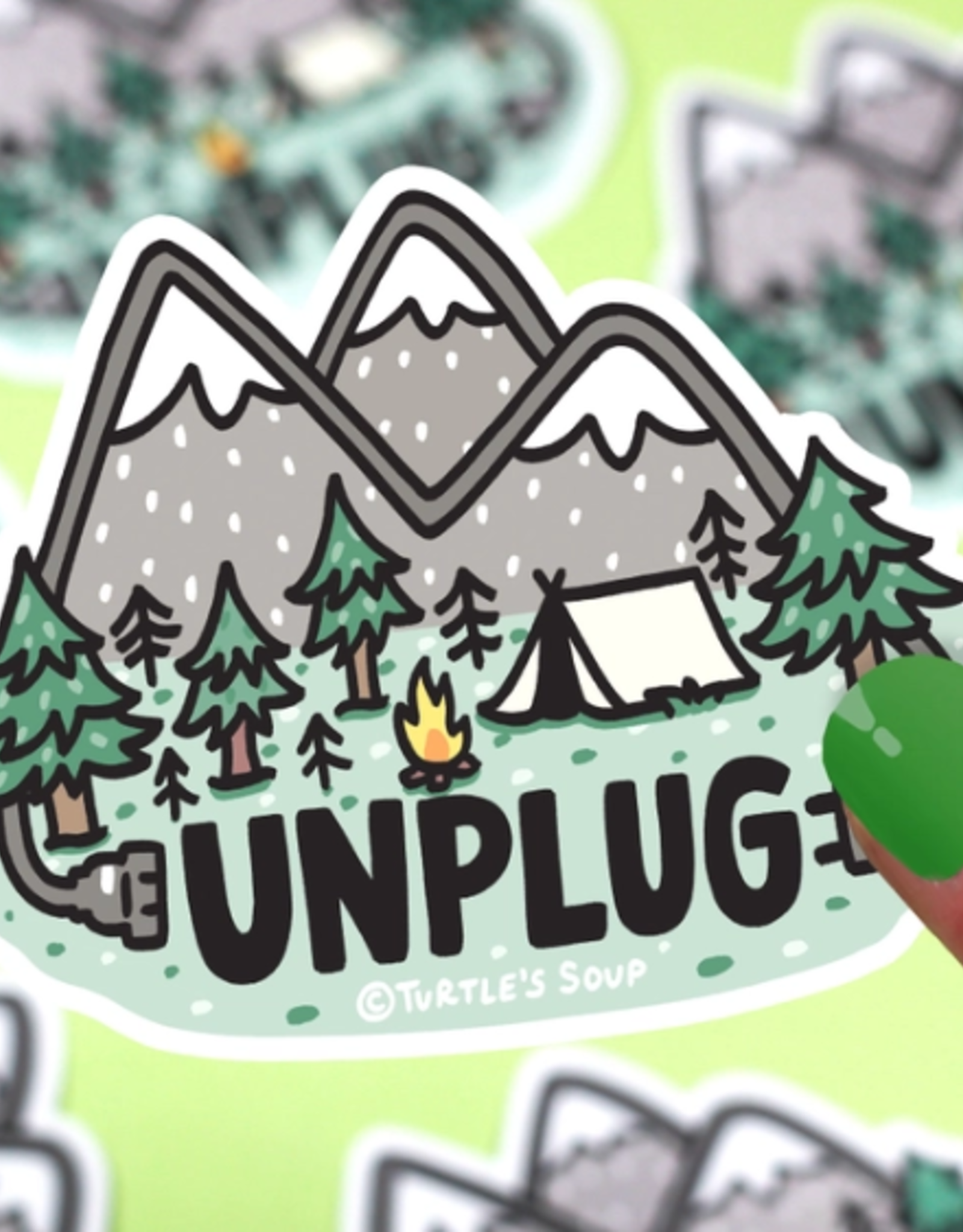 Unplug in Nature Vinyl Sticker