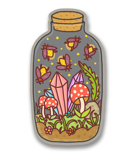 Firefly Terrarium Vinyl Sticker - Becca