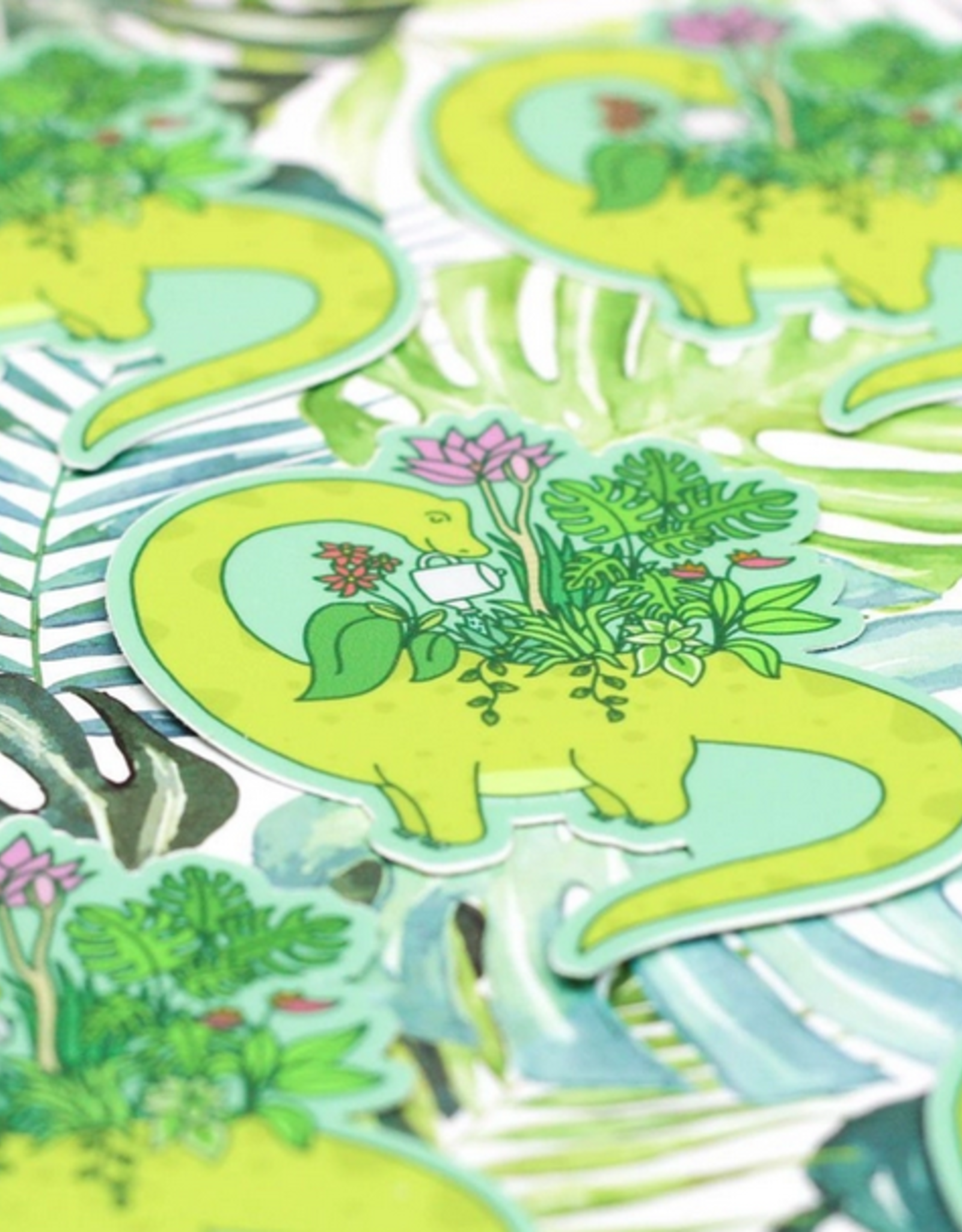 Leafy Brontosaurus Vinyl Sticker