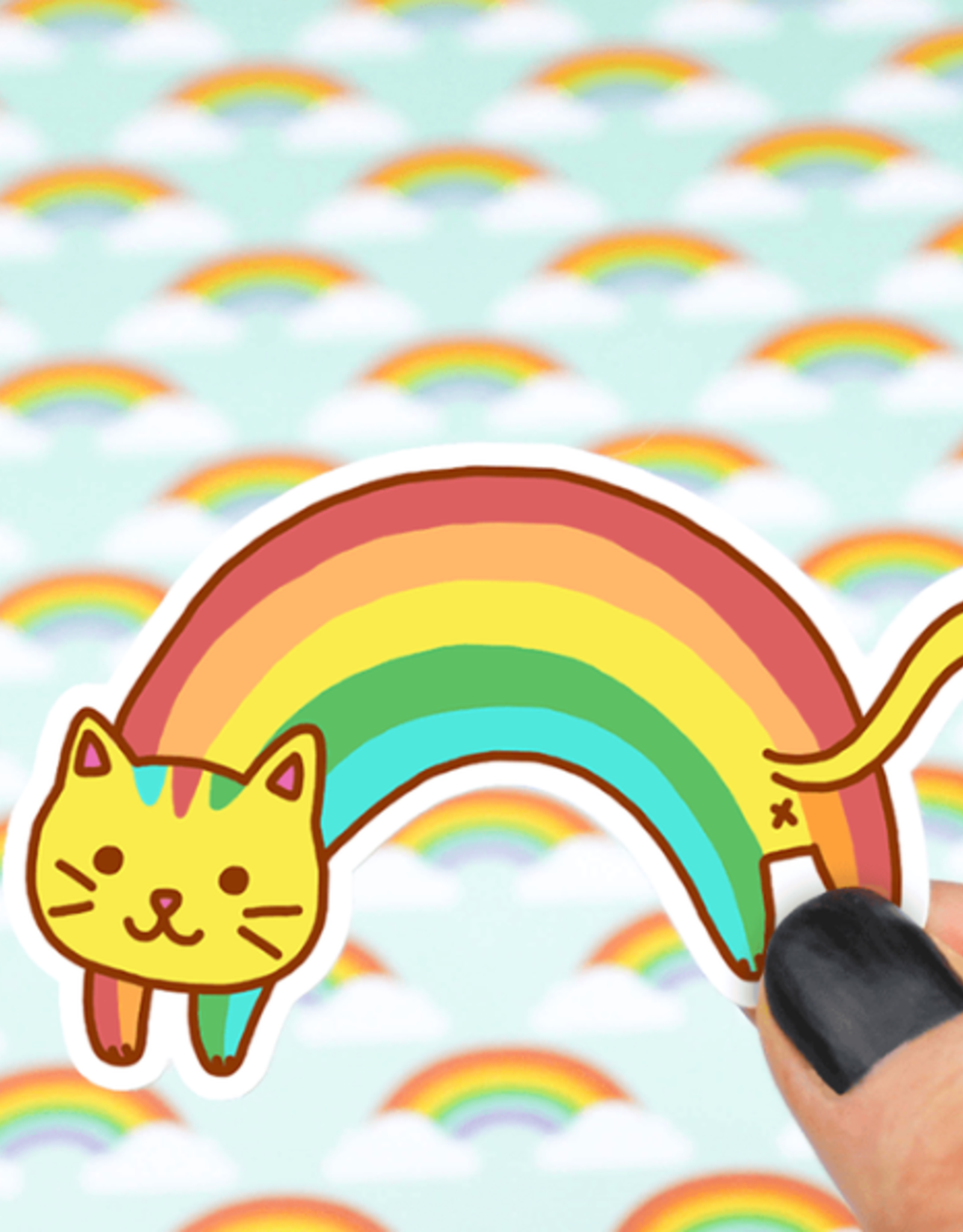 Turtle's Soup Rainbow Cat Vinyl Sticker