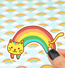 Turtle's Soup Rainbow Cat Vinyl Sticker