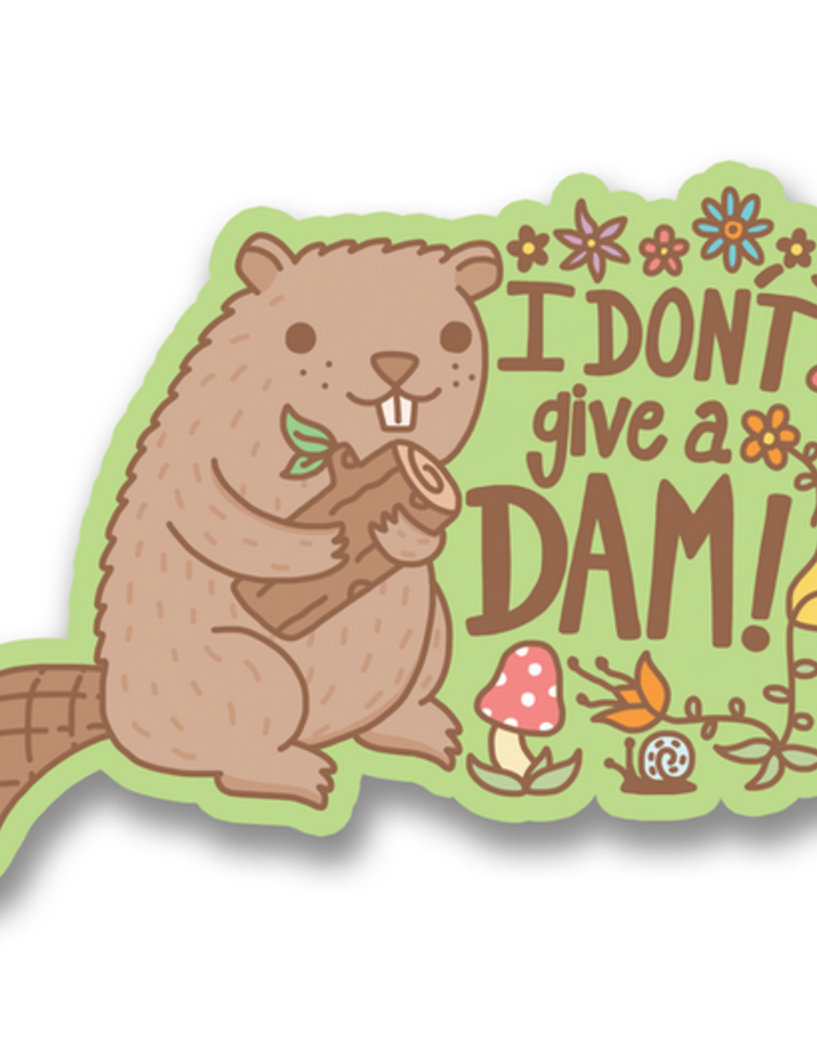 I Don't Give A Dam Beaver Vinyl Sticker