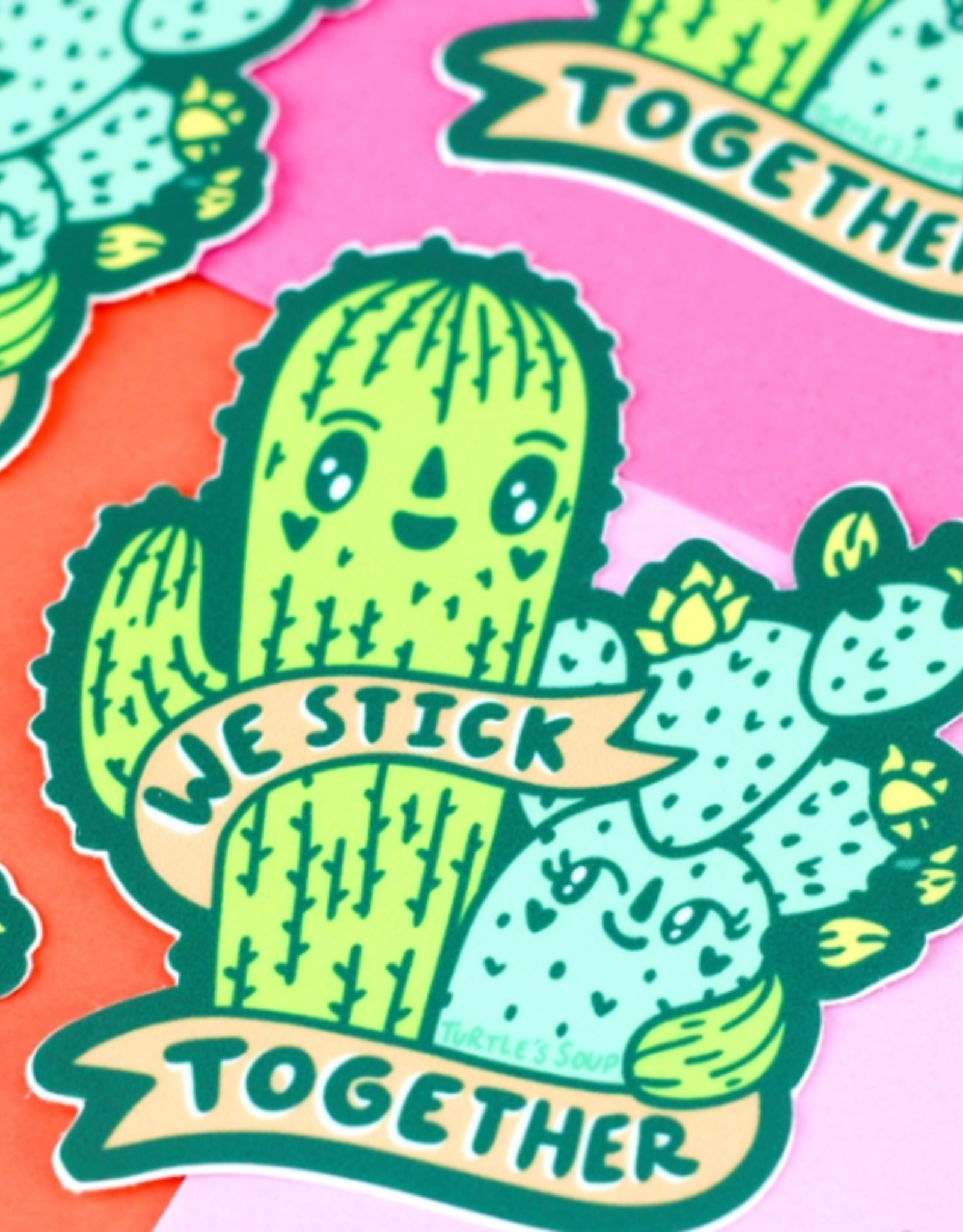 Turtle's Soup We Stick Together Cacti Vinyl Sticker