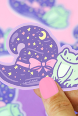 *Witchy Frog Hat Halloween Vinyl Sticker