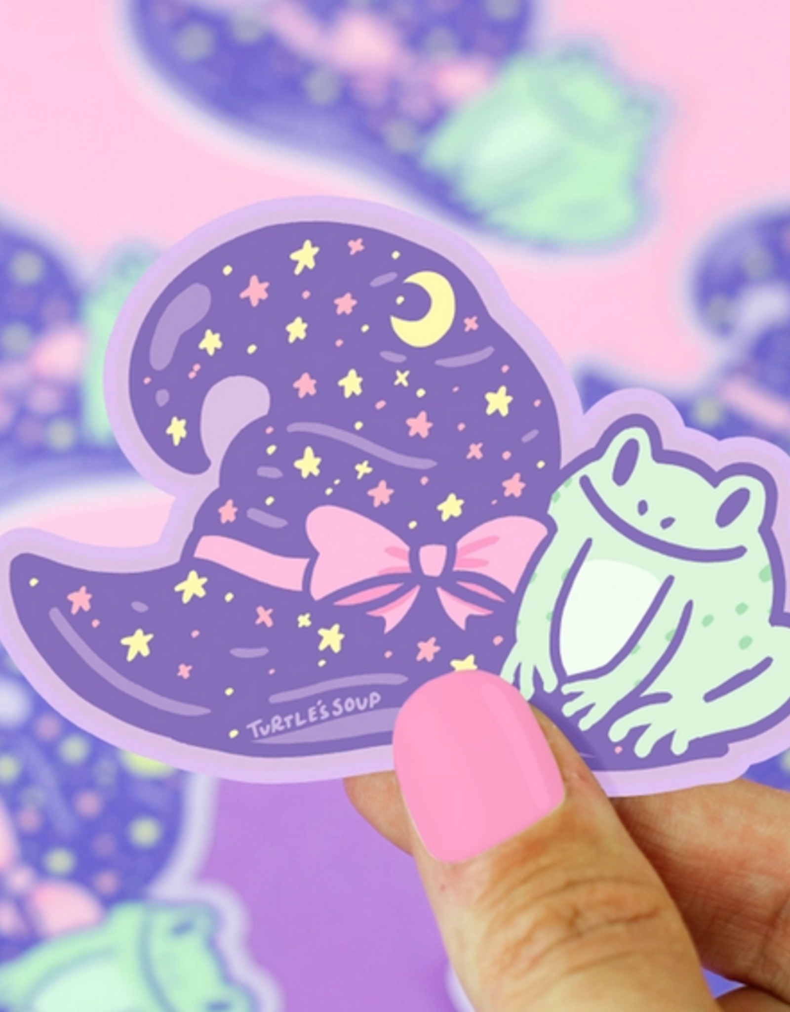 *Witchy Frog Hat Halloween Vinyl Sticker