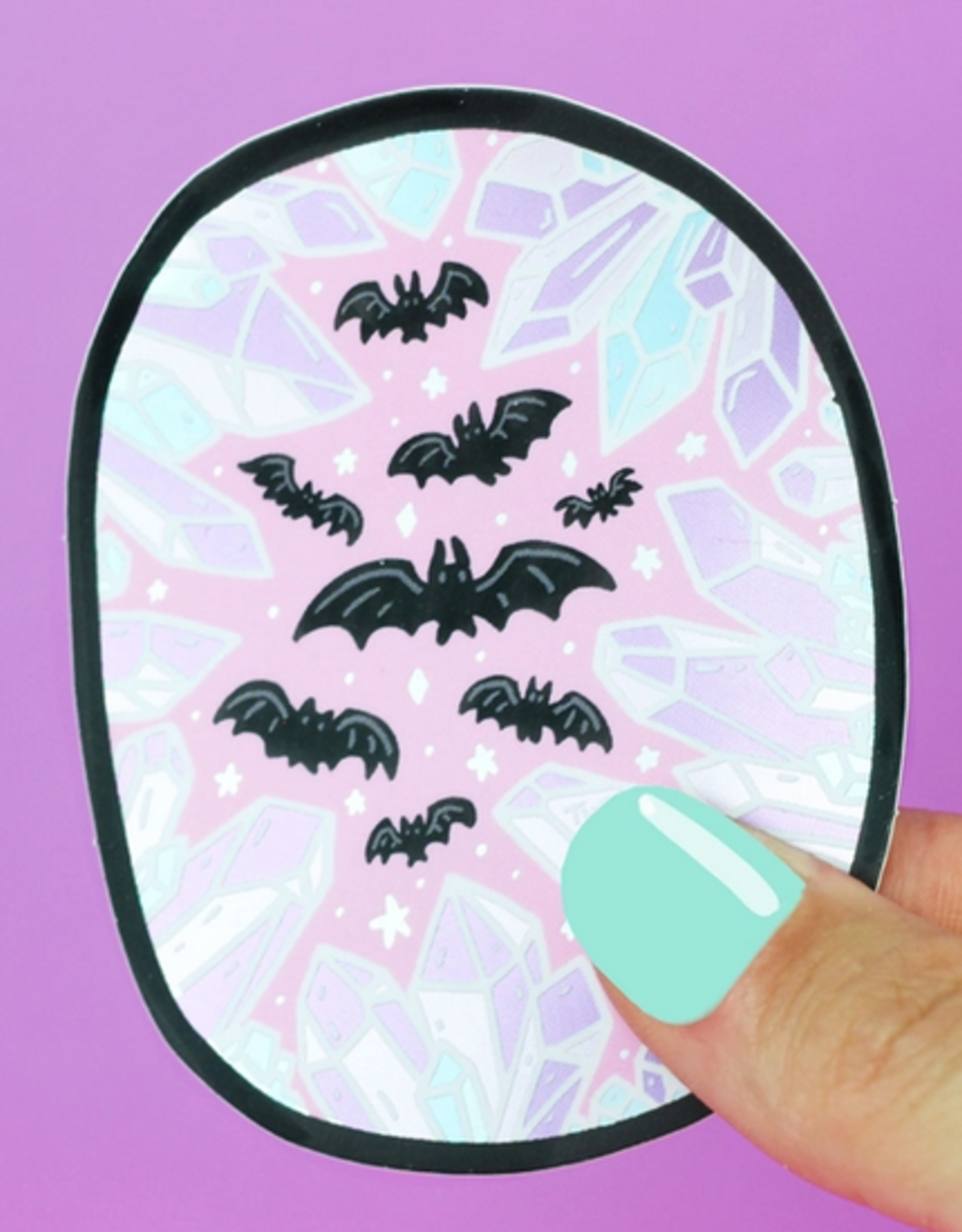 *Crystal Cave Bats Vinyl Sticker (Holographic)