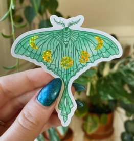 Glitter Luna Moth Sticker