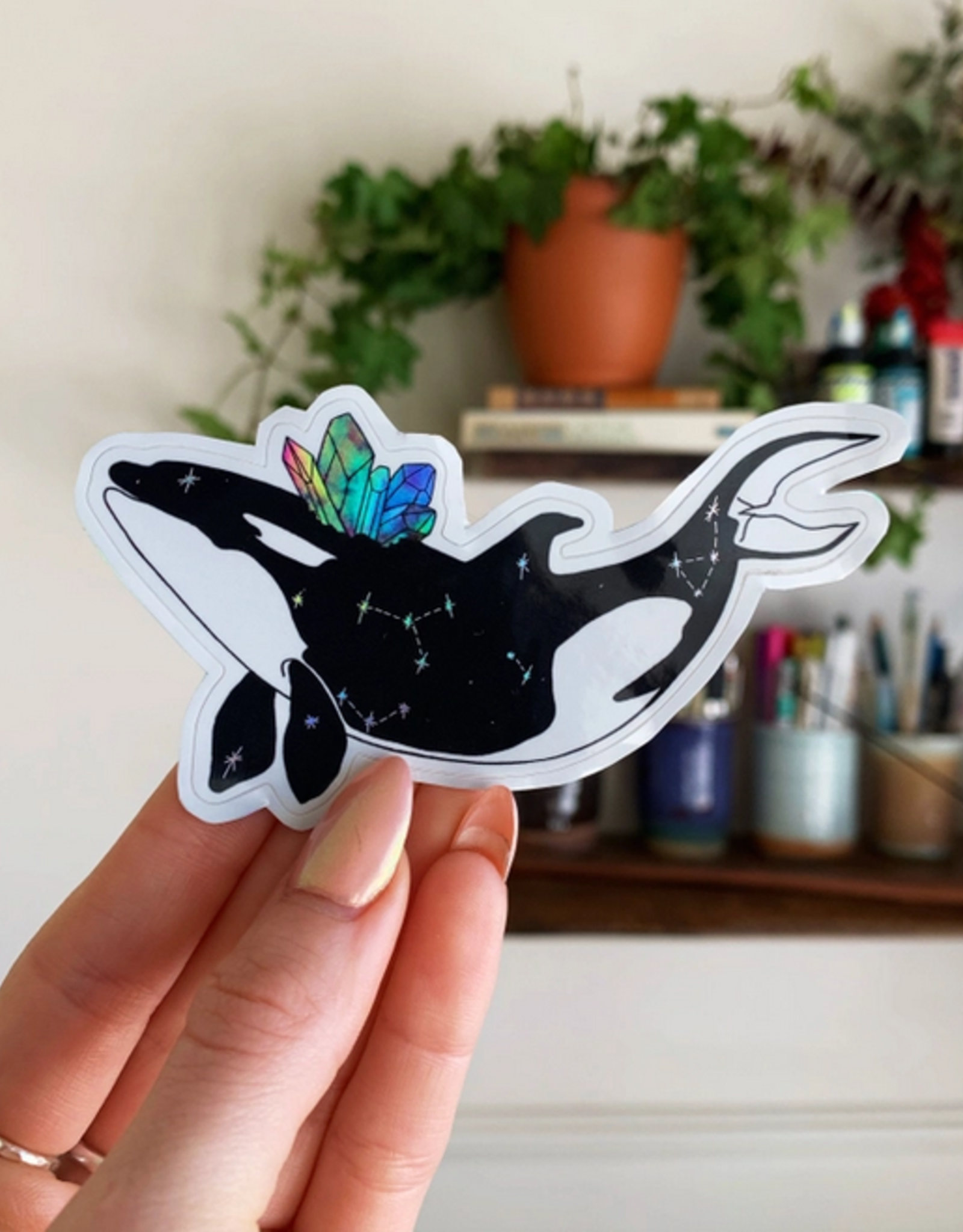 Orca Holographic Sticker